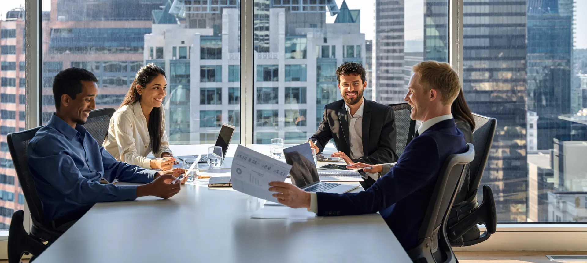 a group of professionals having a discussion